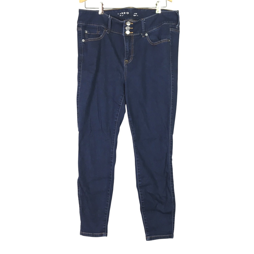 Torrid Three Button Super Soft Jegging Jeans High Rise 16S Dark‎ Wash